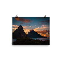 Load image into Gallery viewer, St. Lucia&#39;s Pitons Sunrise Print