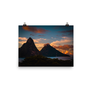 St. Lucia's Pitons Sunrise Print