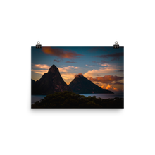 Load image into Gallery viewer, St. Lucia&#39;s Pitons Sunrise Print