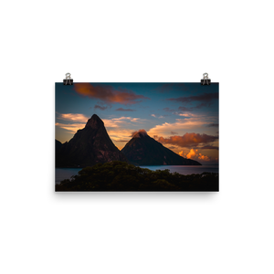 St. Lucia's Pitons Sunrise Print