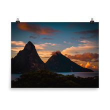 Load image into Gallery viewer, St. Lucia&#39;s Pitons Sunrise Print