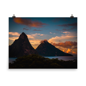 St. Lucia's Pitons Sunrise Print