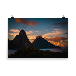 St. Lucia's Pitons Sunrise Print