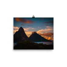 Load image into Gallery viewer, St. Lucia&#39;s Pitons Sunrise Print