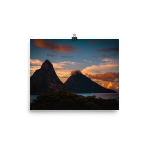 St. Lucia's Pitons Sunrise Print