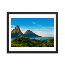 Load image into Gallery viewer, St. Lucia&#39;s Pitons Framed