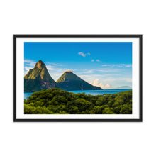 Load image into Gallery viewer, St. Lucia&#39;s Pitons Framed